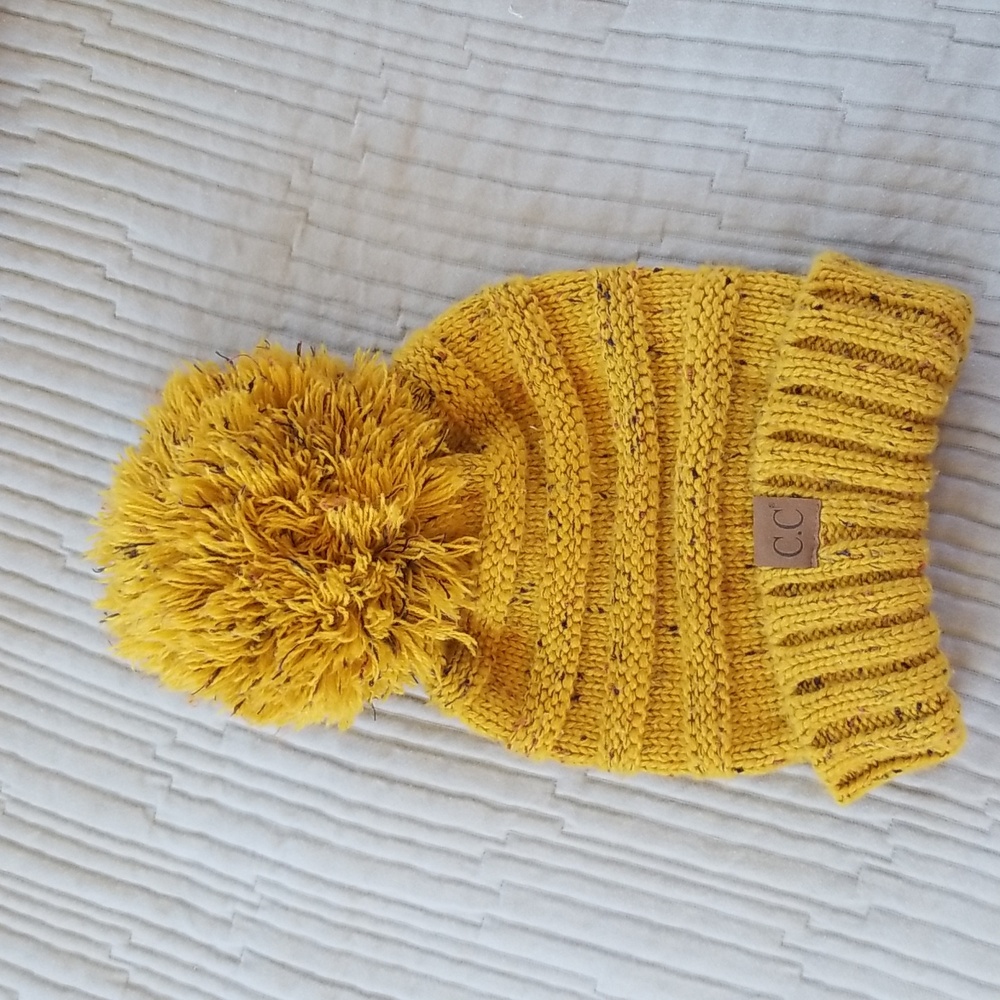 C.C slouchy puffball Beanie